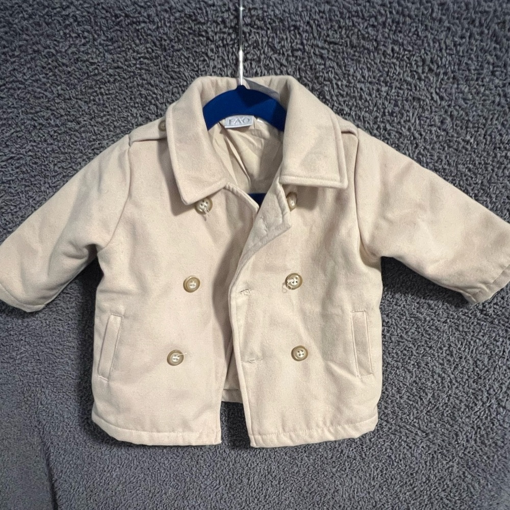 Infant Cream Double-Breasted Coat
